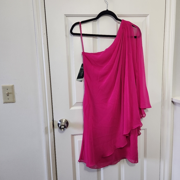 Ralph Lauren Maison Pink Georgette Cape Dress 2 - Picture 5 of 7